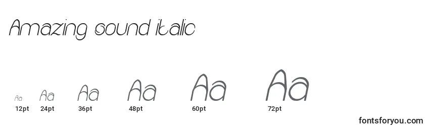 Размеры шрифта Amazing sound italic