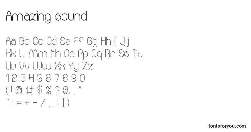 A fonte Amazing sound – alfabeto, números, caracteres especiais