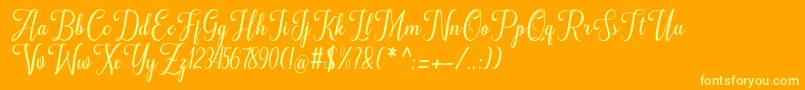 Amazon Font – Yellow Fonts on Orange Background