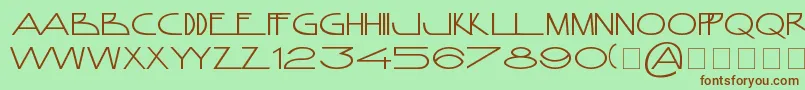 AnamorphosГ©eNormal Font – Brown Fonts on Green Background