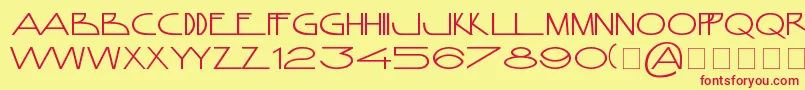 AnamorphosГ©eNormal Font – Red Fonts on Yellow Background