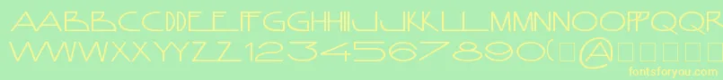 AnamorphosГ©eNormal Font – Yellow Fonts on Green Background