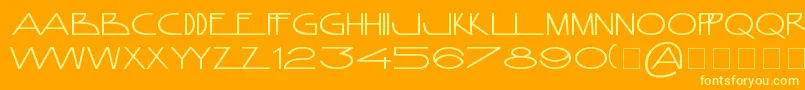AnamorphosГ©eNormal-fontti – keltaiset fontit oranssilla taustalla