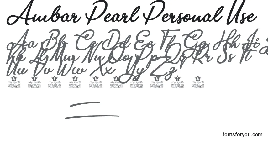 Ambar Pearl Personal Use-fontti – aakkoset, numerot, erikoismerkit