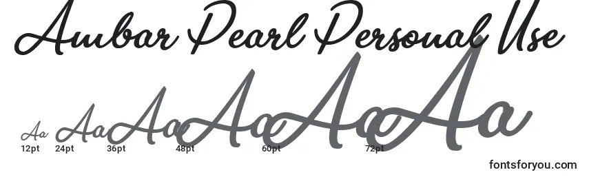 Размеры шрифта Ambar Pearl Personal Use