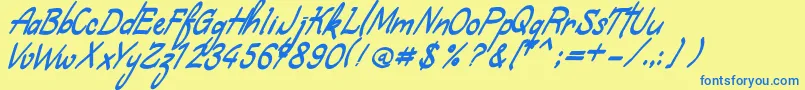 AmbarawaScript Font – Blue Fonts on Yellow Background