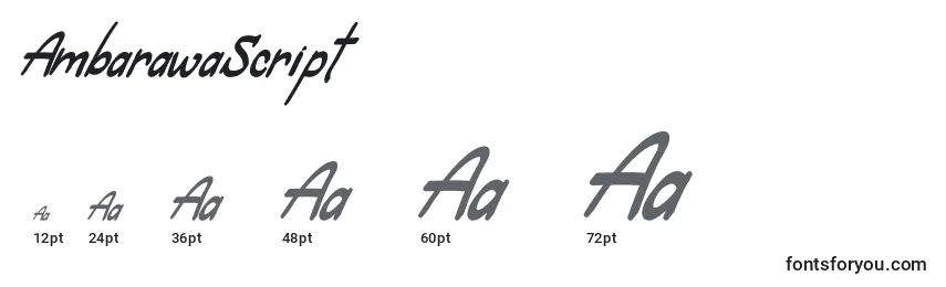 Размеры шрифта AmbarawaScript