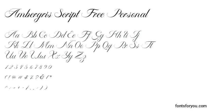 Police Ambergris Script Free Personal - Alphabet, Chiffres, Caractères Spéciaux