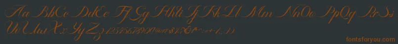 Fonte Ambergris Script Free Personal – fontes marrons em um fundo preto