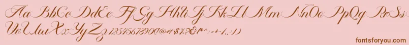 fuente Ambergris Script Free Personal – Fuentes Marrones Sobre Fondo Rosa