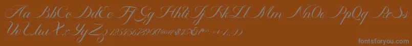 Ambergris Script Free Personal-Schriftart – Graue Schriften auf braunem Hintergrund