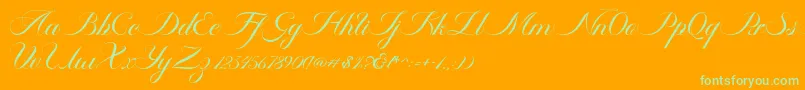 fuente Ambergris Script Free Personal – Fuentes Verdes Sobre Fondo Naranja