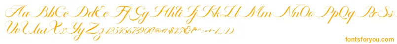 Ambergris Script Free Personal-fontti – oranssit fontit valkoisella taustalla