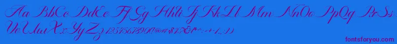 Fonte Ambergris Script Free Personal – fontes roxas em um fundo azul