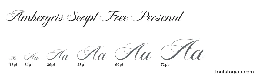 Размеры шрифта Ambergris Script Free Personal