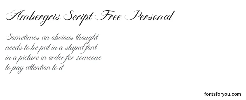 Ambergris Script Free Personal-fontti