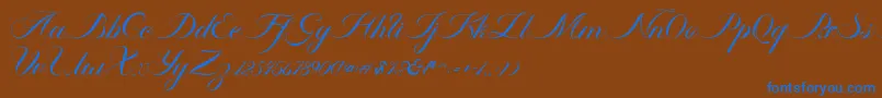 Police Ambergris Script Free Personal – polices bleues sur fond brun