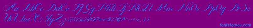 Police Ambergris Script Free Personal – polices bleues sur fond violet