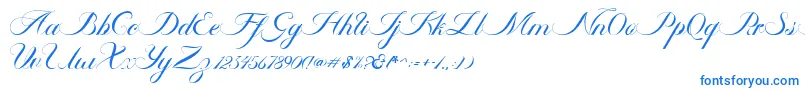 フォントAmbergris Script Free Personal – 青いフォント