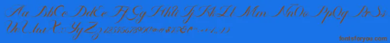 fuente Ambergris Script Free Personal – Fuentes Marrones Sobre Fondo Azul