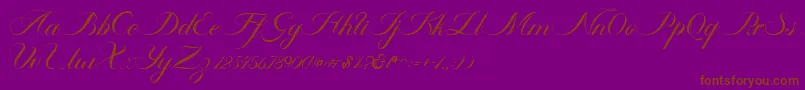 Czcionka Ambergris Script Free Personal – brązowe czcionki na fioletowym tle