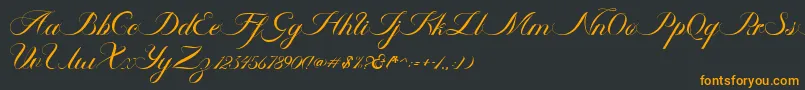 Ambergris Script Free Personal-fontti – oranssit fontit mustalla taustalla