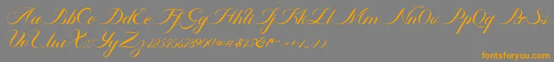 Fonte Ambergris Script Free Personal – fontes laranjas em um fundo cinza