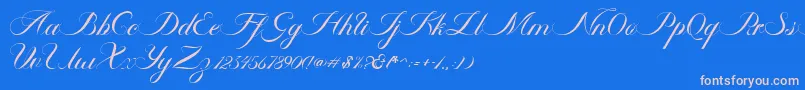 fuente Ambergris Script Free Personal – Fuentes Rosadas Sobre Fondo Azul