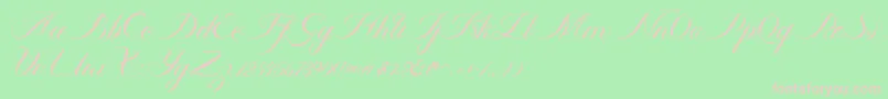 Fonte Ambergris Script Free Personal – fontes rosa em um fundo verde