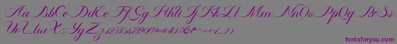 Ambergris Script Free Personal Font – Purple Fonts on Gray Background