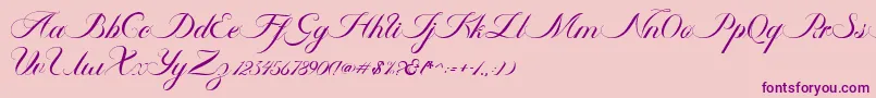 Police Ambergris Script Free Personal – polices violettes sur fond rose