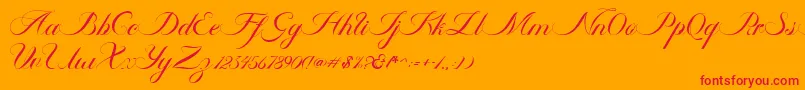 Ambergris Script Free Personal Font – Red Fonts on Orange Background