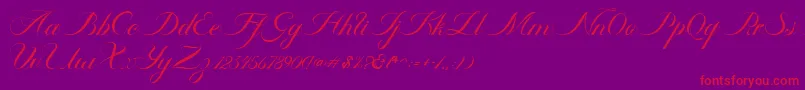 Ambergris Script Free Personal Font – Red Fonts on Purple Background