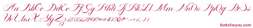 Ambergris Script Free Personal-fontti – punaiset fontit valkoisella taustalla