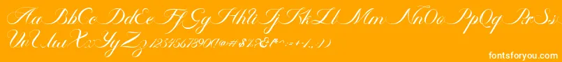 Ambergris Script Free Personal Font – White Fonts on Orange Background