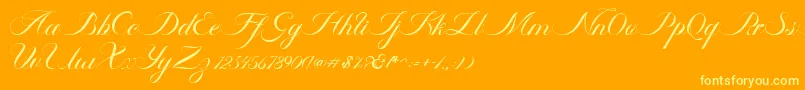 Ambergris Script Free Personal Font – Yellow Fonts on Orange Background