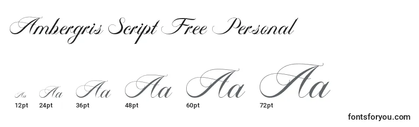 Размеры шрифта Ambergris Script Free Personal (119335)