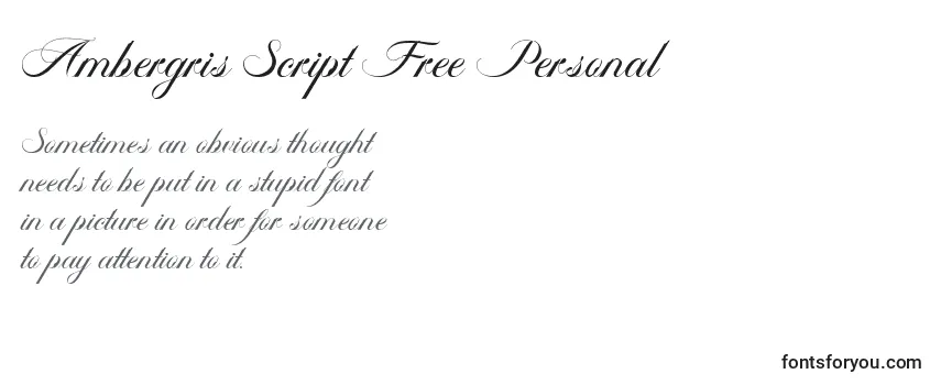 Ambergris Script Free Personal (119335) フォントのレビュー