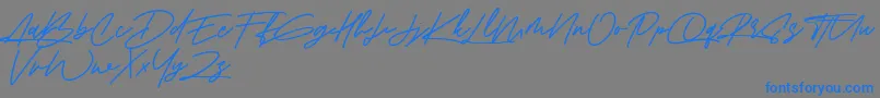 Amberla Free-Schriftart – Blaue Schriften auf grauem Hintergrund