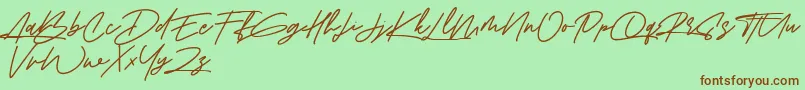 Шрифт Amberla Free – коричневые шрифты на зелёном фоне