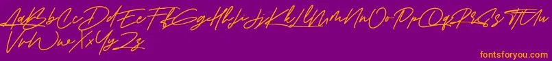 Amberla Free Font – Orange Fonts on Purple Background