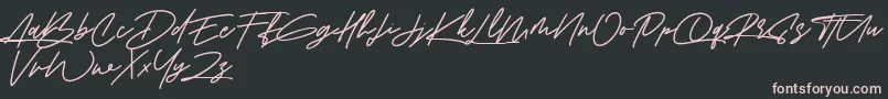 Шрифт Amberla Free – розовые шрифты на чёрном фоне