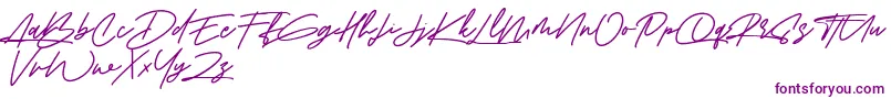 Amberla Free Font – Purple Fonts on White Background
