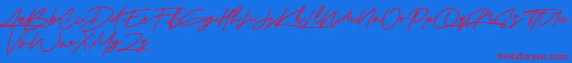 Шрифт Amberla Free – красные шрифты на синем фоне