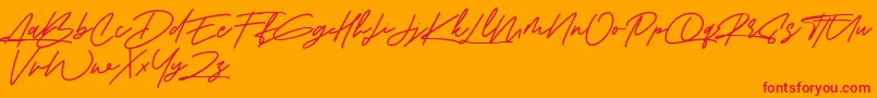 Шрифт Amberla Free – красные шрифты на оранжевом фоне