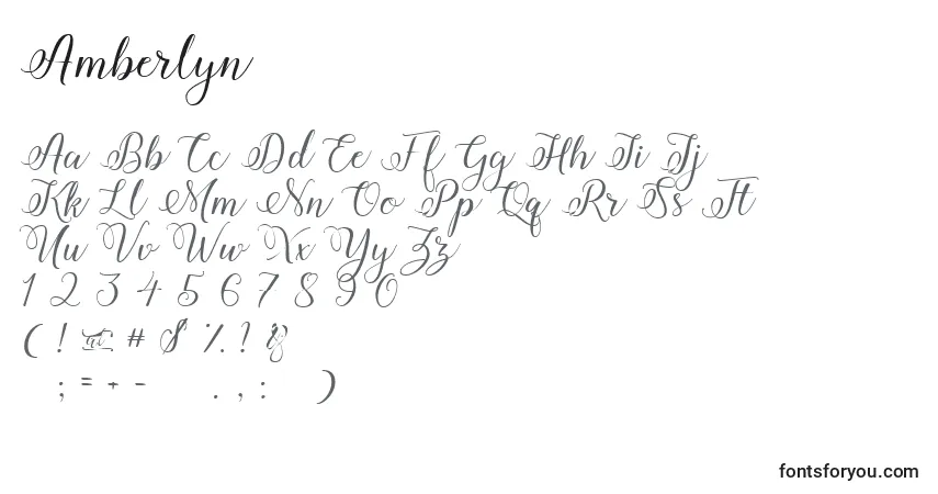 A fonte Amberlyn – alfabeto, números, caracteres especiais