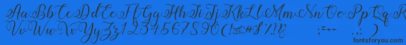 Amberlyn-Schriftart – Schwarze Schriften auf blauem Hintergrund