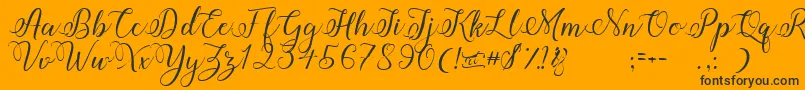 Amberlyn Font – Black Fonts on Orange Background