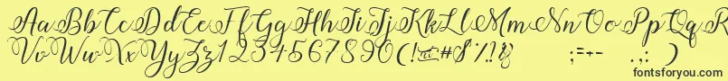 Amberlyn Font – Black Fonts on Yellow Background