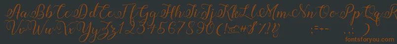 Amberlyn-fontti – ruskeat fontit mustalla taustalla